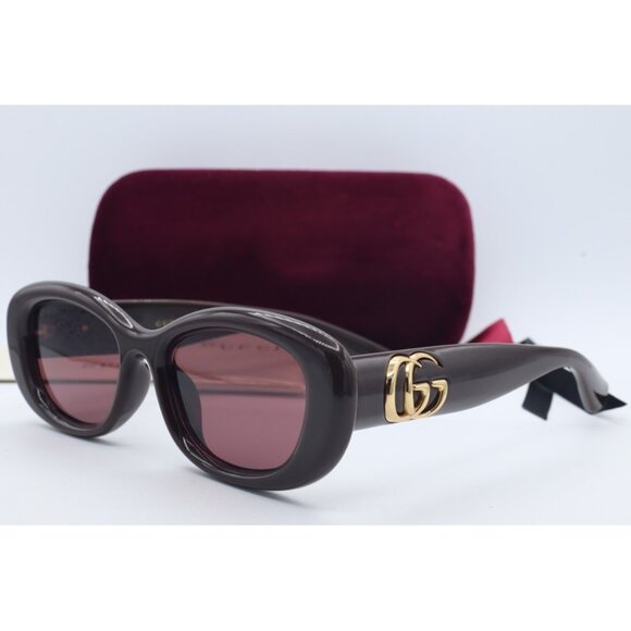 Gucci GG 1829SK 004 Cat Eye Brown Sunglasses Maui Rose Lenses 53mm main image 4